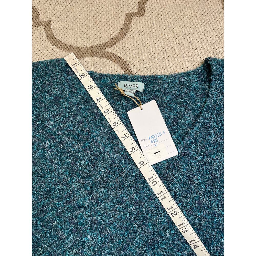 River textured blue green long sleeve sweater, size extra large, NWT - Picture 8 of 11